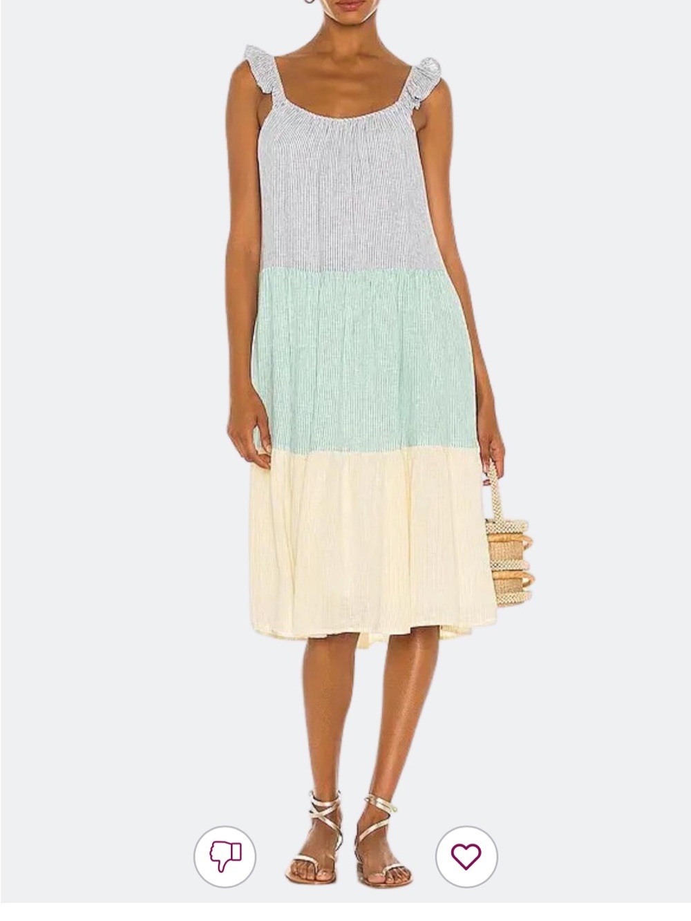 Revolve - Rails Capri Dress in Mixed Rainbow‎ Stripe -XS